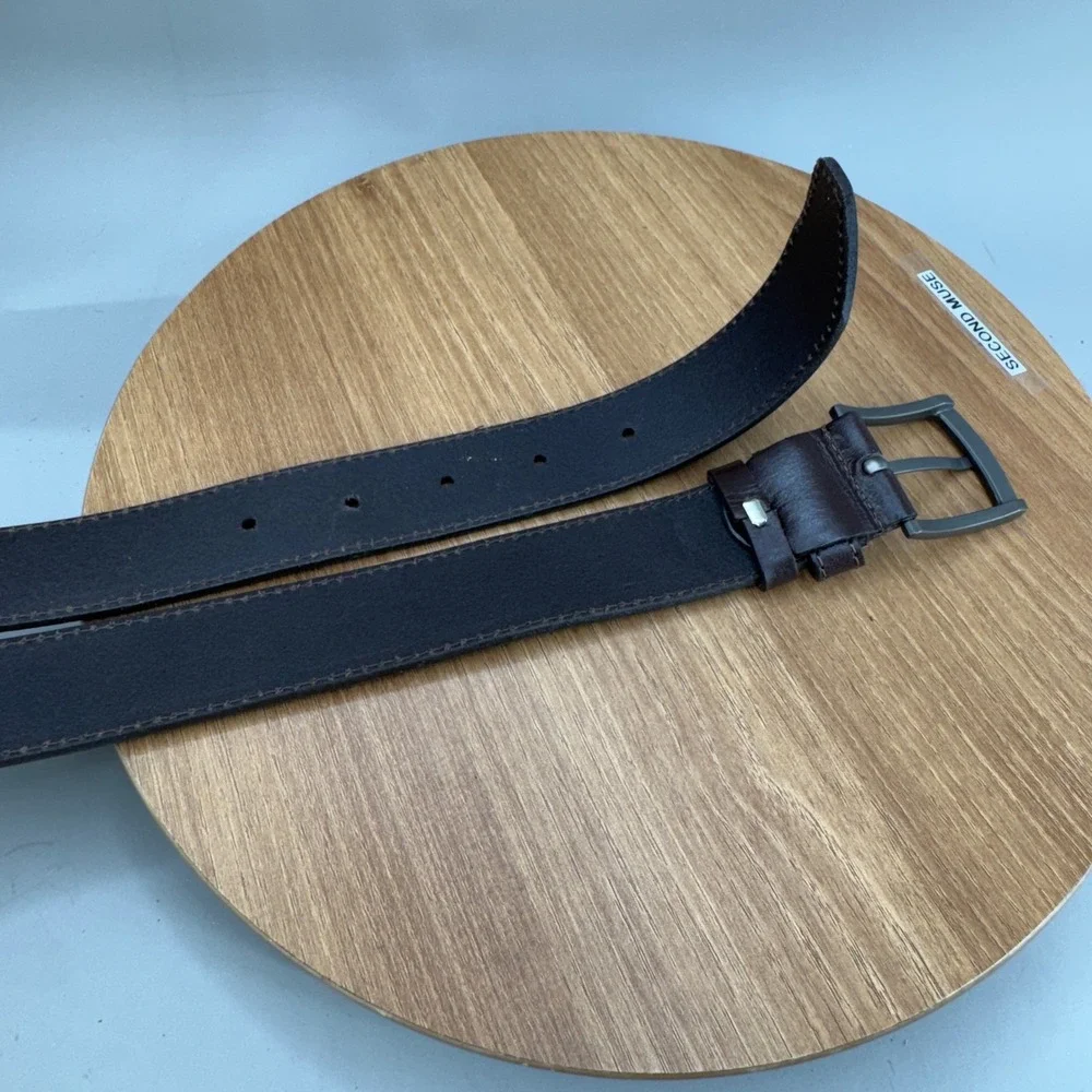 Mr. Cayman Leather Belt Mens Size 44 Dark Brown Classic Dress‎ Casual Basic